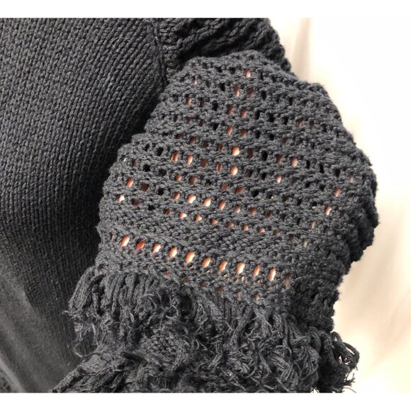 Chaser Sweater Womens Size Medium Black Pullover Fringed Bell Sleeves Chic Boho - Picture 8 of 10